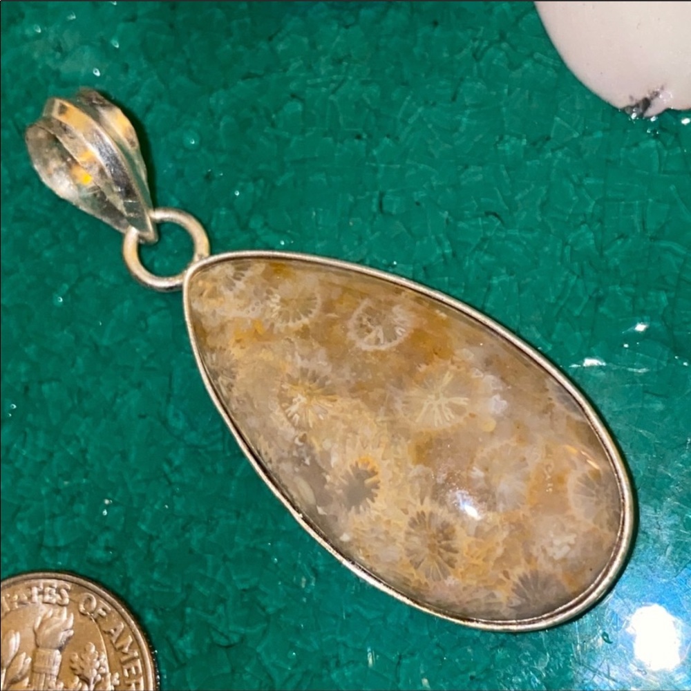 Sale ⭐️ Indonesian sea fossil Handcrafted pendant